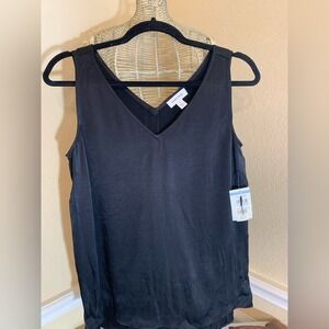 Nordstrom Black V-Neck Tank Top